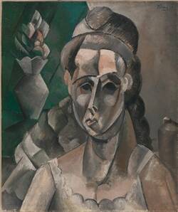 Frau mit Blumenstrauß / Woman with bouquet